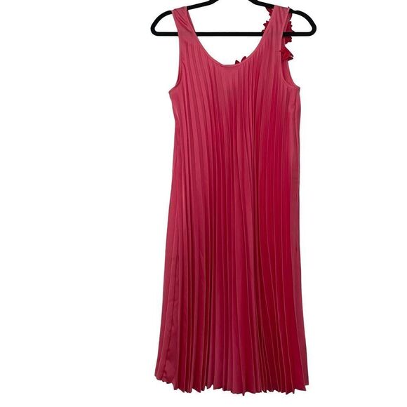 New P.A.R.O.S.H. pink accordion pleated knee length dress size 4 XS oversized - Picture 8 of 14